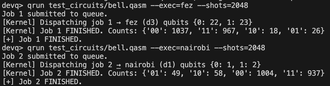 devjyot00's tweet photo. 1/ Same quantum circuit. Same command. One ran on a simulator, one on a real IBM QPU.

Spot the difference. (There barely is one.) https://t.co/vPu83A9Ojx