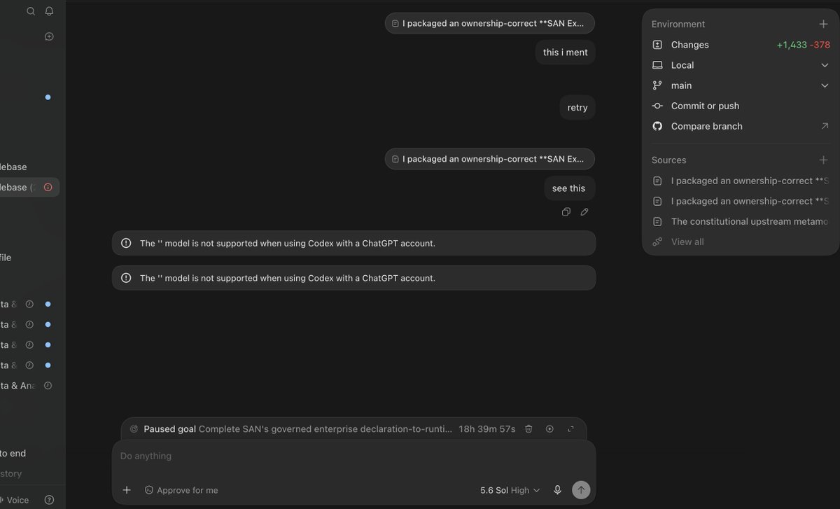namaniitb's tweet photo. @thsottiaux 

New model incoming or just a series of bugs ??? ... https://t.co/xkaDY6lgmt