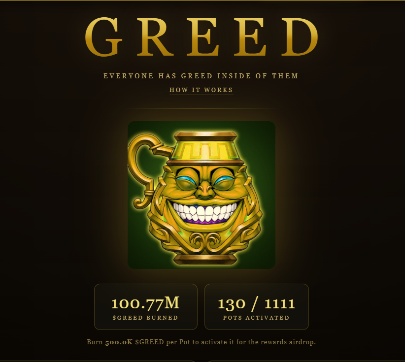 TheGreedPot's tweet photo. We now have 10% total supply burnt with 130/1111 pots activated! 

Few more hours until someone wins the $GREED pot https://t.co/8sGVS98MZw