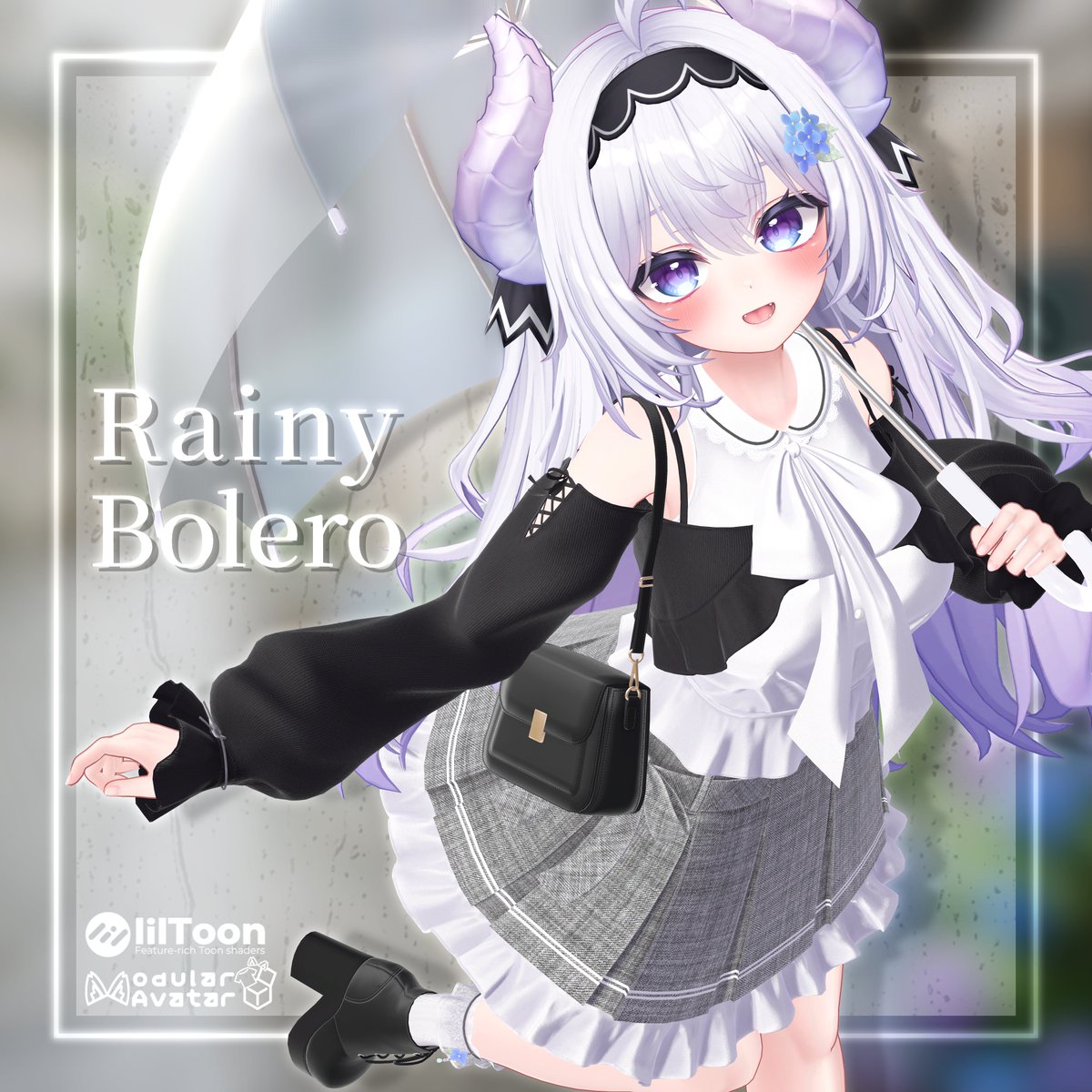 JANet_3D's tweet photo. 💠✨『Rainy Bolero』✨💠

発売しました！
オフショルダーのボレロがかわいい、雨の日のお出かけコーデです！
🌂傘のギミック付き☔

✨発売記念セール 40%OFF✨
8/21～8/30
Single：￥1,600 → ￥960
FullPack：￥3,000 → ￥1,800

🔗商品ページはこちら
https://t.co/xbXsGEpqFa

🎁フォロー＆RPキャンペーン中！🎁
詳しくは当アカウントの過去ポストをご確認ください！

👗対応アバター 愛莉/輝夜/ルルネ/瑞希/マヌカ/ミルフィ/エク/ミルティナ/プラム/ショコラ/シフォン/ライム/しなの
