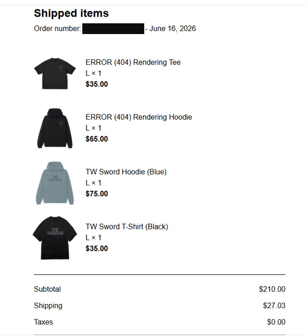 AxolotlAndyMX's tweet photo. Actualización para compradores en México después de haber cambiado mi orden mejor a la tienda de EUA, cancelándole a UDiscover. Al final compré estos productos y llegaron con FedEx pero si me están cobrando $844.00 MXN de aduanas, aprox el 20% en impuestos. 🫠 #TheWarning https://t.co/uGvn6qN8Ax