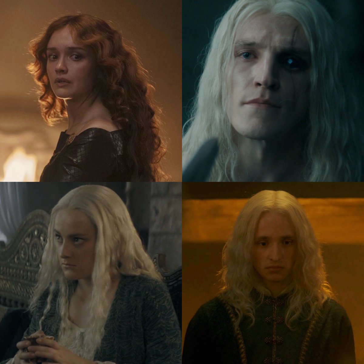luvtargtower's tweet photo. the targtowers inheriting alicent’s waves/curls, instead of having perfectly straight hair like all other targaryens, is such a special and personal subject to me.. 💚 https://t.co/3PNR7vSPkN