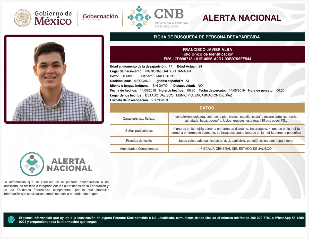MetroCDMX's tweet photo. Si tienes información para localizar a las siguientes personas: 

- César Eduardo Buenrostro Lino
- Luis Guillermo  Guerra Mendoza
- Marcos González García
- Francisco Javier Alba

Comunícate con la Comisión de @Busqueda_MX, mediante el número telefónico:
☎️ 800 028 7783 

Agradecemos tu apoyo y colaboración. #AlertaNacionalDeBúsqueda