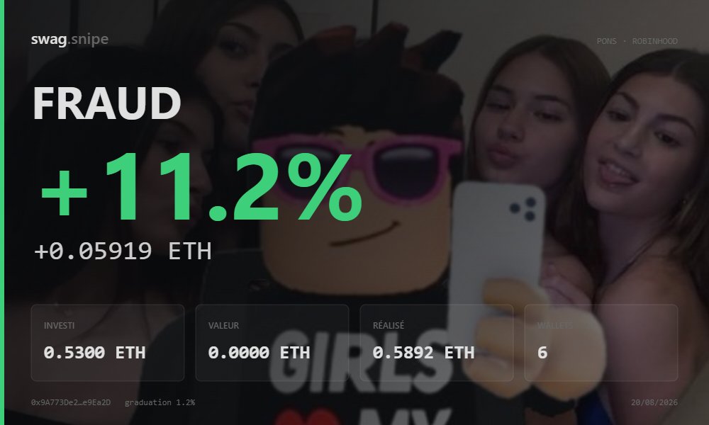 rugpull1ng's tweet photo. my worst day +0.06 eth and around $70 in fees

Missed socials on 1 launch and lost like 50 with the bundle.

I prefer stop there for today we run it up tomorrow https://t.co/8jGqS8V9uP