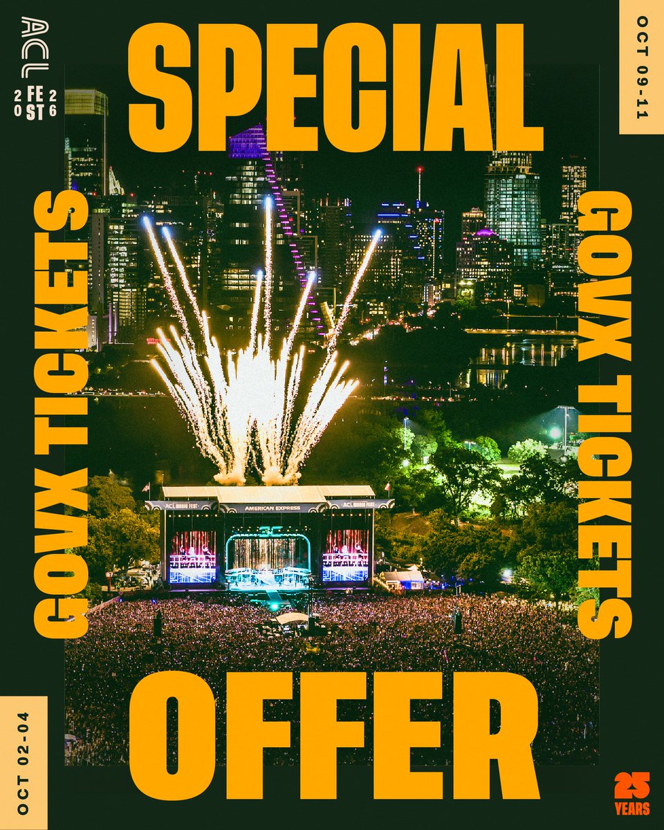 aclfestival's tweet photo. Good news: Military and government service members can get Sunday Tickets to ACL Fest at a discounted price NOW 🫡

Learn more: https://t.co/bKVi5lxDjh https://t.co/VEuoFPEmpA
