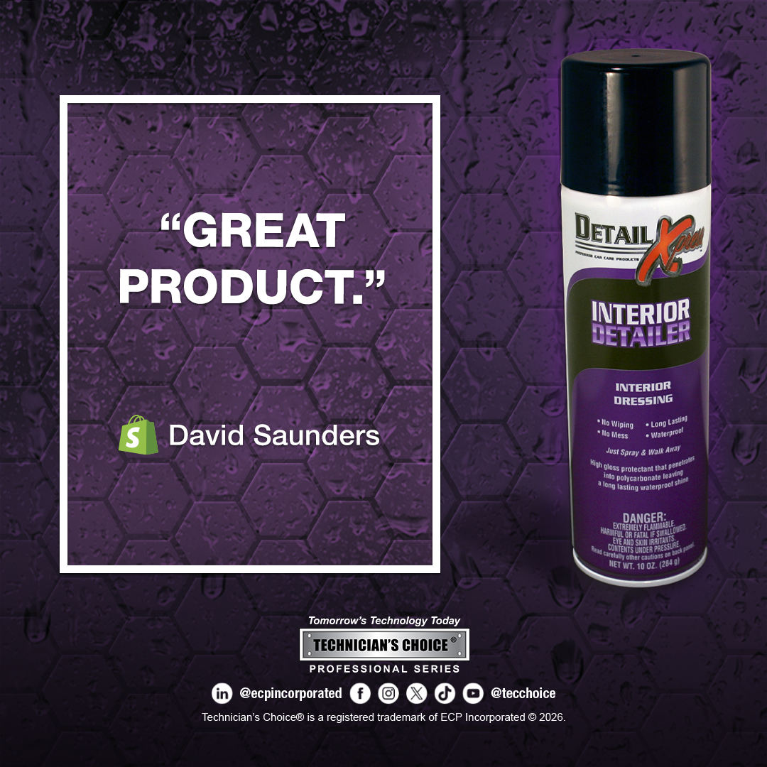 tecchoice's tweet photo. THANK YOU David Saunders for the excellent endorsement! We appreciate your feedback and look forward to reading comments like yours. #tecchoice #technicianschoice #detailing #detailer #autodetailing #cardetailing #detailinglife #carcare #carcareproducts https://t.co/up4ulH2hci