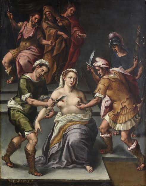 manumanito's tweet photo. Las reliquias son de Santa Ágata de Sicilia virgen y mártir. Que en el siglo lll,tras la persecución cristiana, el gobernador romano quería con ella pidiéndole que renunciara a su fe. Se negó y el fulano la mentió a un prostíbulo,la violaron,torturaron,le cortaron los pechos y la tiraron sobre carbones hasta que murió. 
Así que creo que merece respeto crean o no.
