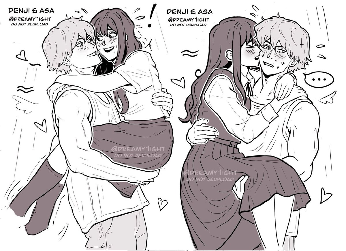 dreamy1ight's tweet photo. Denji &amp; Asa doodle page! #asaden 

I tried drawing them, so they're both initiating once + how I imagine their reactions https://t.co/mmaQFcURyB