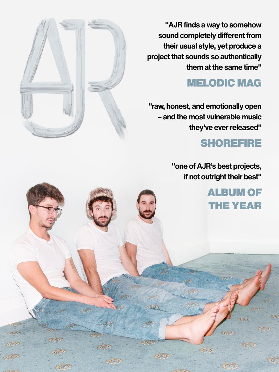 SecretRoad's tweet photo. NOW NOW REPRESENTING • AJR 💥
After becoming huge fans of their 2025 EP, What No One's Thinking, we're excited to announce that we now represent the project. Read more: https://t.co/dz5mi8mS7s https://t.co/J6cB1fEWxg