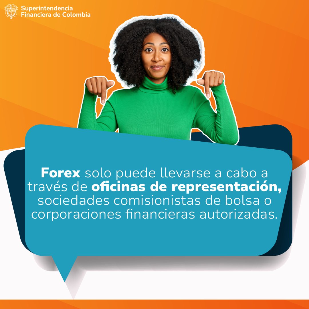 SFCsupervisor's tweet photo. Si te ofrecen invertir en forex u otros servicios financieros del exterior, verifica quién está detrás.

En Colombia la promoción de estas inversiones solo la pueden hacer  entidades autorizadas por la SFC 
Ingresa a #AlertaOfertasFraudulentas → https://t.co/RRklR7vcvU https://t.co/GDdXv21qvP