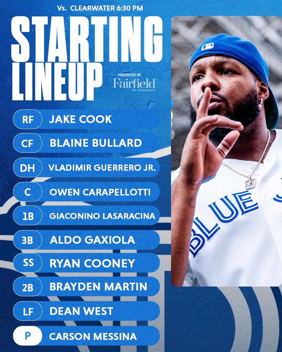 DunedinBlueJays's tweet photo. Vladdy in the house!

⚾️: 6:30 PM
🏟️: Clearwater, FL
📻: https://t.co/1qMj7kr5eP
📺: https://t.co/J7szPiKePM https://t.co/bRlEIXbMyG