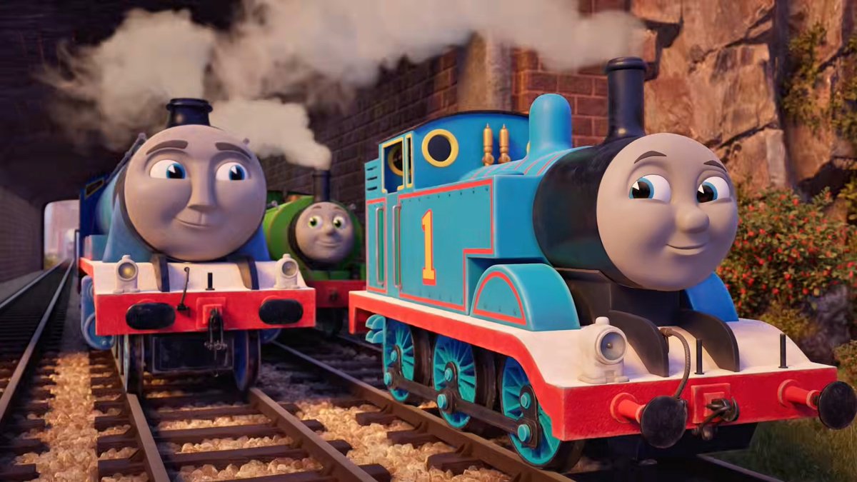ThomasFan2002YT's tweet photo. Of course, I'm on holiday for literally a single day and this drops!  My thoughts so far is that I REALLY like the animation. The scenery, the rocks, trees, tracks &amp; gravel looks fantastic. The shading and lighting looks impressive, the engines look nice and high quality. https://t.co/atIEDIh53h