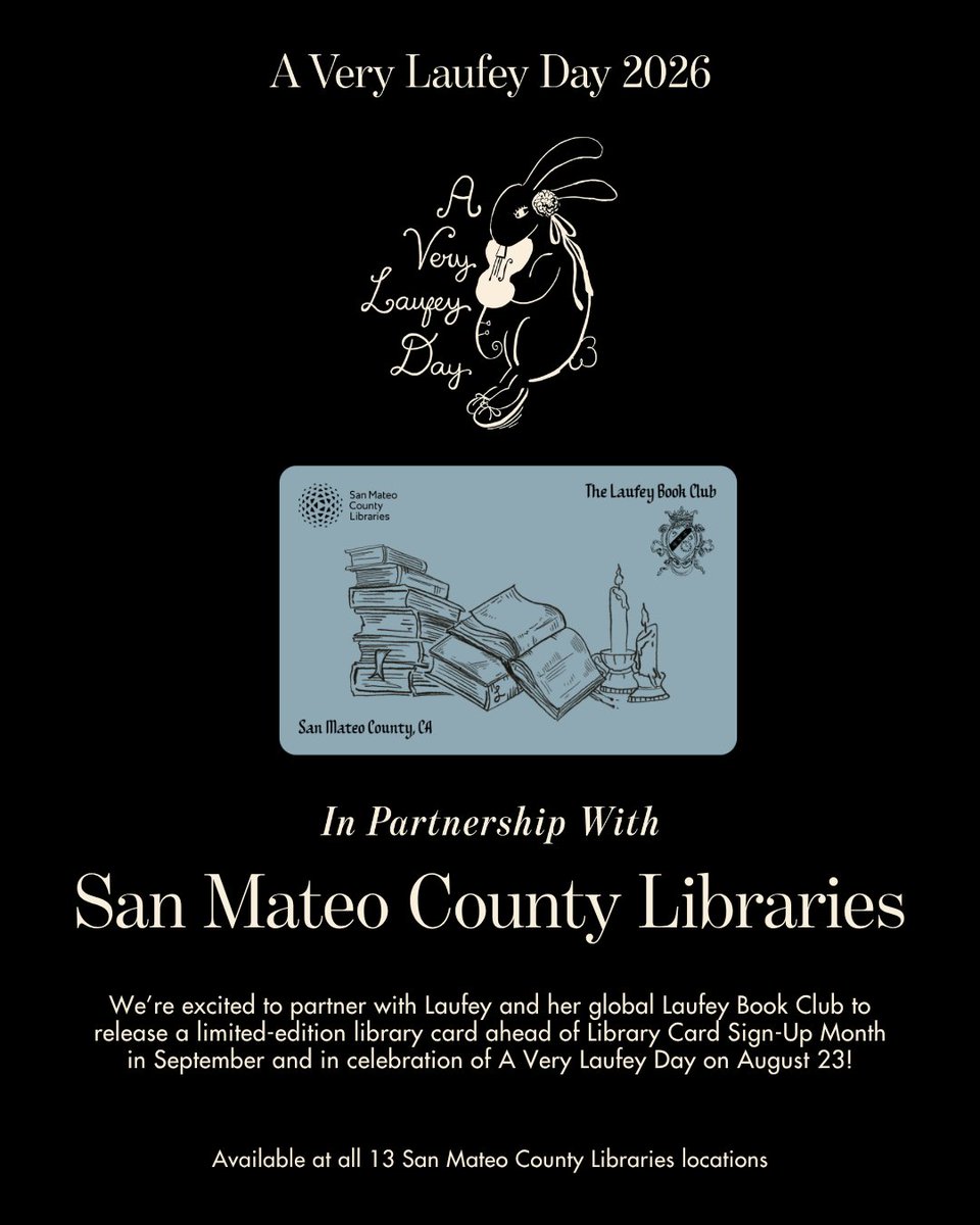 SMCLibraries's tweet photo. The rumors are true: our libraries will have limited-edition Laufey library cards beginning on Sunday, August 23! 🐇

Visit https://t.co/WhhZKLpd2t for more info. ✨

#laufey #laufeybookclub #averylaufeyday https://t.co/LttI9g1MId