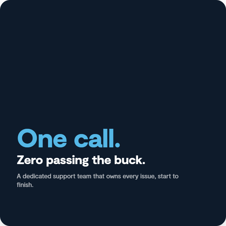 Intellectcomms's tweet photo. When something goes wrong, you shouldn't have to work out who to call. One number, one team, and they own the issue until it's fixed.

#CustomerSupport #SMEsupport #TelecomsSupport #1ntellectCommunications #DependableService https://t.co/MvO3YBAUDy