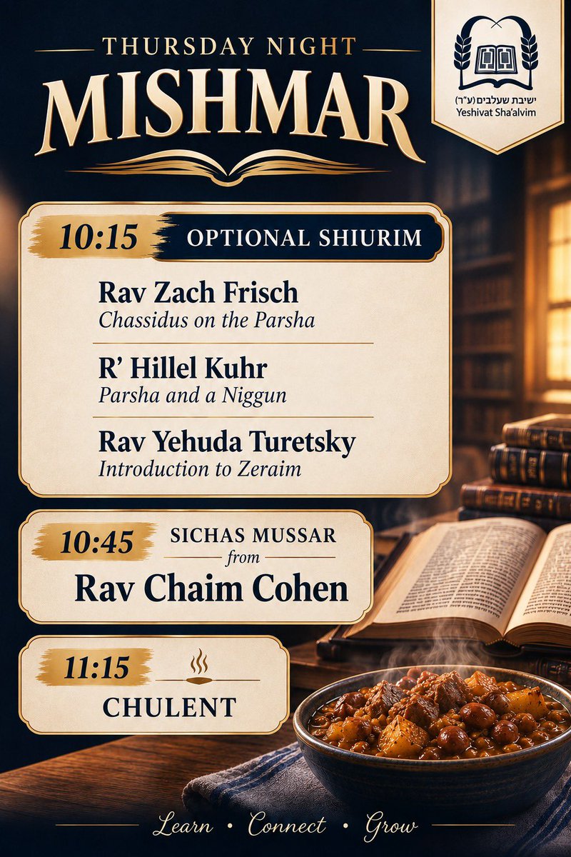 Shaalvim's tweet photo. Thursday Night Mishmar finishing off strong with Sichas Mussar from Rav Chaim Cohen! #Shaalvim5787 https://t.co/z5mlebsgMo