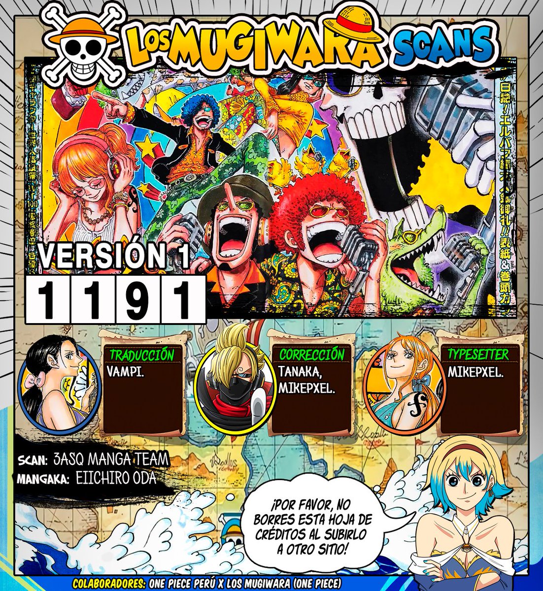 GSPLeaks's tweet photo. ¡ONE PIECE CAPÍTULO 1191 VERSIÓN EN #ESPAÑOL YA DISPONIBLE GRACIAS A: @LosMugiwaraScan!

- LINK: https://t.co/LvEAzBJQXq

#ONEPIECE1191 #ONEPIECE #OP1191 #IMU #LUFFY #LOKI #BIBLO #CHOPPER https://t.co/UE9A9ej7Bo