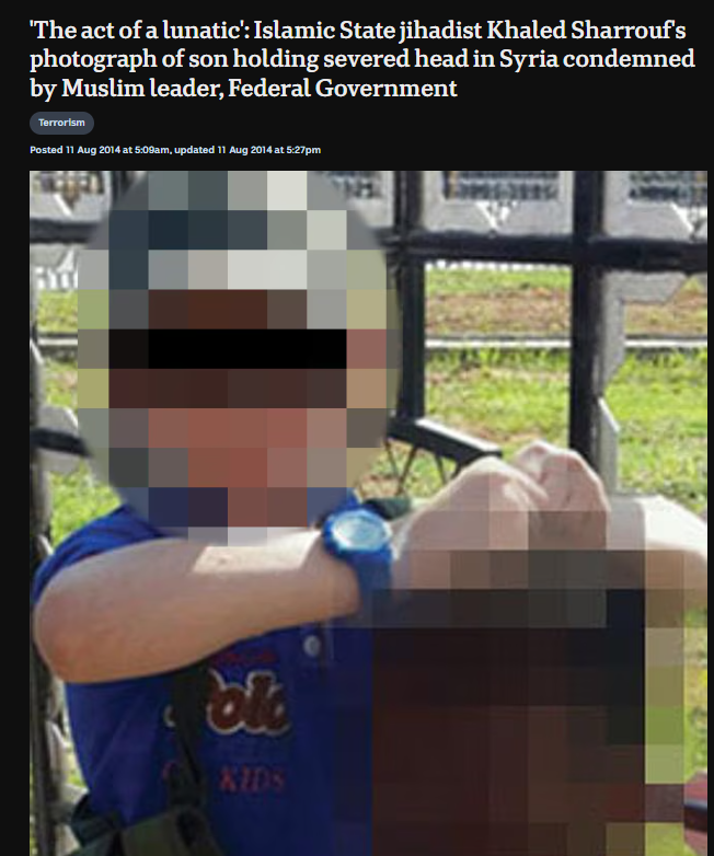 TheMossadIL's tweet photo. Jvnior took a 2014 photo of an ISIS jihadist’s son holding a severed head, changed ISIS to “Israel,” changed 2014 to October 7, 2023, and then wrote:

“The media will never show you the truth.”

Please tell us this fucker is demonetized. https://t.co/jD9tXPmeSi