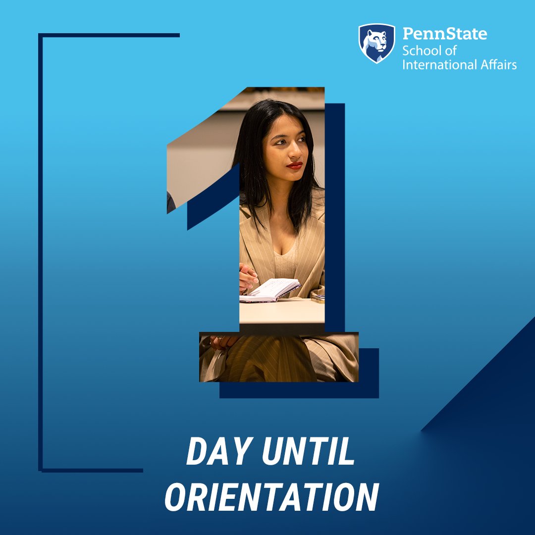 PennStateSIA's tweet photo. Just like that, we're 1 day away from #PennStateSIA Fall Orientation!
 
We'll see you tomorrow as we kick off an incredible year together. We can't wait to welcome you! #WeAre #PennState https://t.co/oeJE2Agf2a