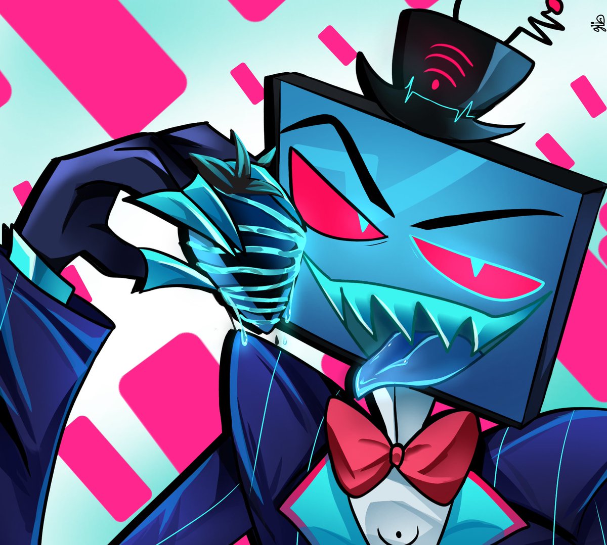 giiscribbz's tweet photo. sweet tooth 🍓💙#HazbinHotel #Vox https://t.co/ZK1NSBlBSb