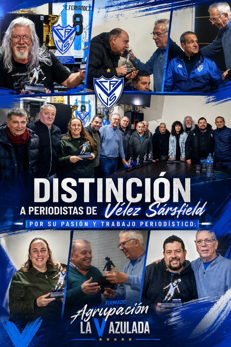 LaVAzulada_ok's tweet photo. PRIMER REENCUENTRO DEL AÑO CON PERIODISTAS PARTIDARIOS DE VÉLEZ

Podremos tener distintas miradas y opiniones. Pero hay algo que siempre nos une: todos somos parte de la historia de Vélez Sarsfield. 🤍💙🤍 

#LaVazulada https://t.co/Hyi34PPnwe