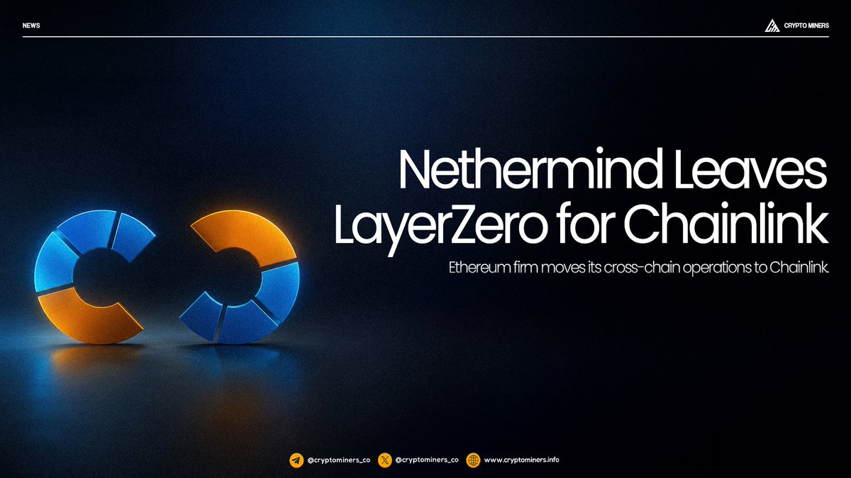 CryptoMiners_Co's tweet photo. Nethermind moves cross-chain operations from LayerZero to Chainlink

@Nethermind is leaving its role as a LayerZero verifier and joining @chainlink as a node operator and strategic technology provider following an “extensive review.”

The Ethereum engineering firm will help secure Chainlink CCIP and Data Feeds, while providing engineering and infrastructure support for blockchain teams. Nethermind said it is making a long-term decision to focus its cross-chain operations on Chainlink.