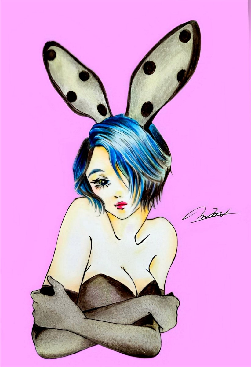 1993_min_min's tweet photo. 8/21、バニーmin🐰
(昔描いたやつ画質🆙ver) https://t.co/kwqlLWovo1
