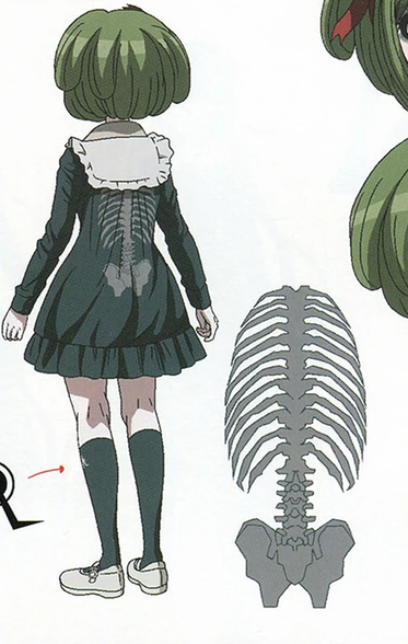 void__ocean's tweet photo. the coolest part of monaca's design to me is the spine ribcage thing at the back of her dress https://t.co/yz0jGmPMvB