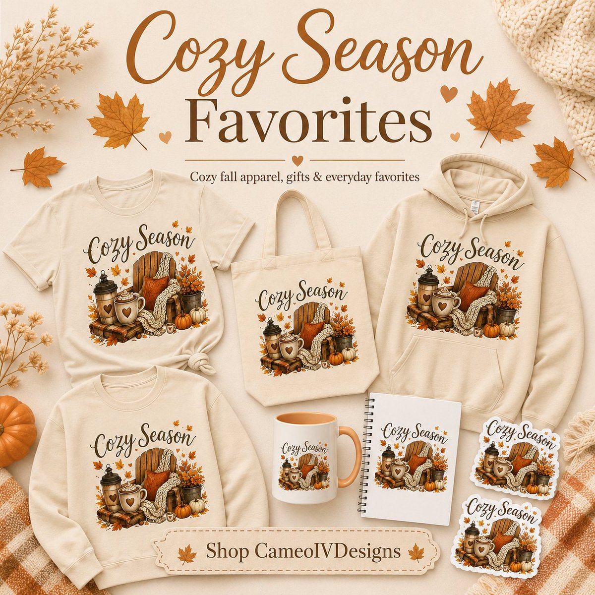 CeLestialcameo's tweet photo. Cozy season is getting closer. πβ
Sweatshirts, warm mugs, falling leaves, and permission to choose the comfy chair every time.
My Cozy Season fall favorites are in the shop. Link in bio. π€
#CozySeason #SweaterWeather #FallFavorites #creativeslowlivingcomforts https://t.co/zILKCukJjM