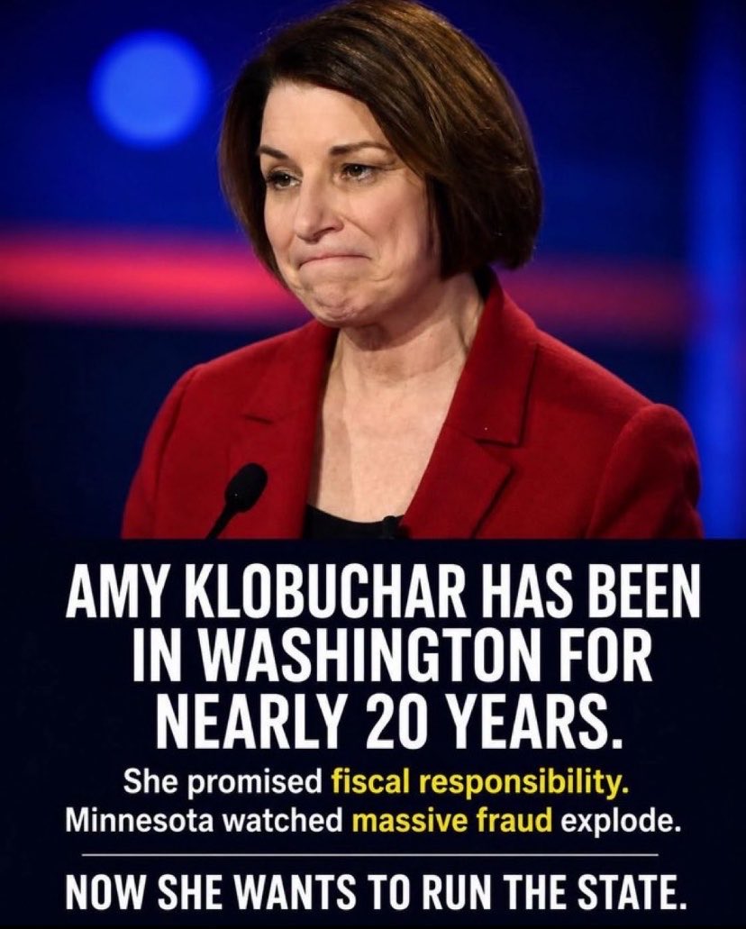 SassyGrlTwo's tweet photo. @amyklobuchar Every single one of those democrat women were part of the democrat trifecta in MN that burned through our $18 billion surplus, raised taxes by $10 billion when that ran out and ignored massive Somali fraud that is still ongoing today. We don’t want your “results” @amyklobuchar https://t.co/QzFtVrQbFh