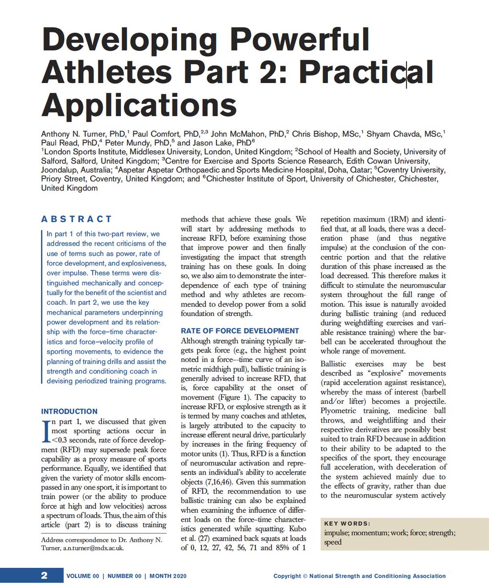 Tatopek1's tweet photo. 🔝"While it is desirable to have a high RFD, it is still essential that the player produce the required force over a given duration (impulse)"
👉 @anthonyturneruk @DrChrisBishop @paulread1010 
et al. 2020 🏴󠁧󠁢󠁥󠁮󠁧󠁿
📂 Open Access: https://t.co/MLYRnt6hcj https://t.co/V4XhuZYjW8