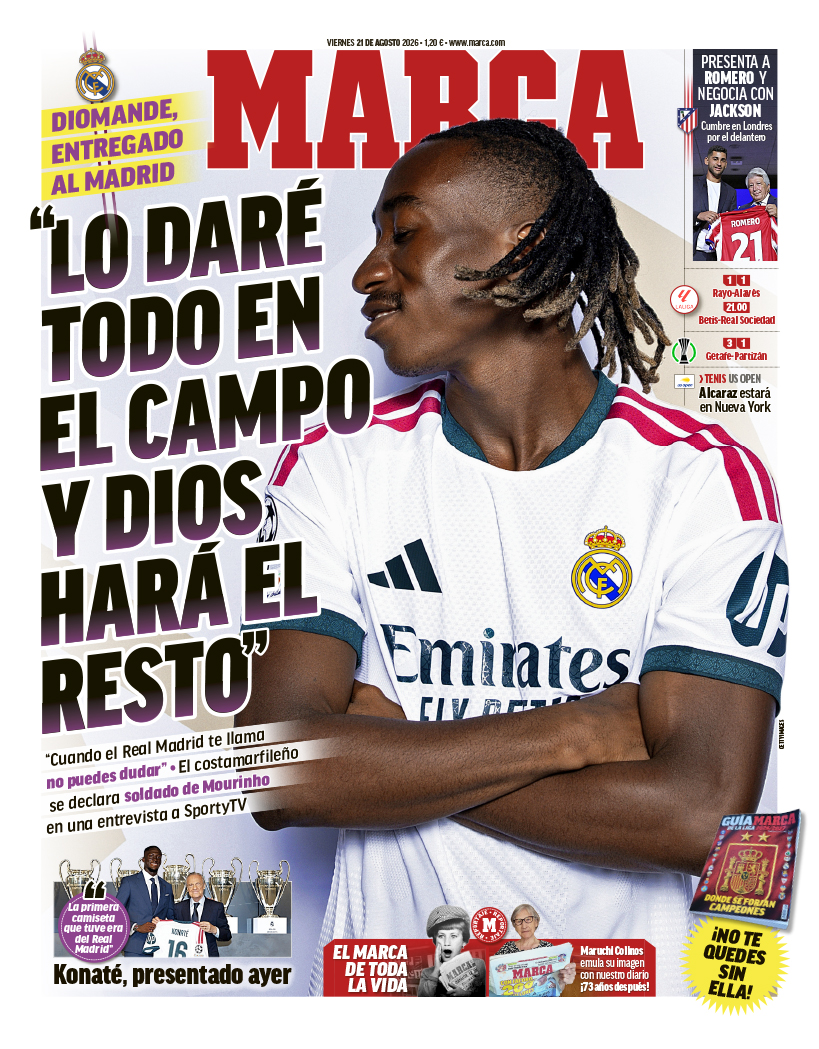 marca's tweet photo. #LaPortada 🗞️ "Lo daré todo en el campo y Dios hará el resto" https://t.co/3UbYRv2FkO