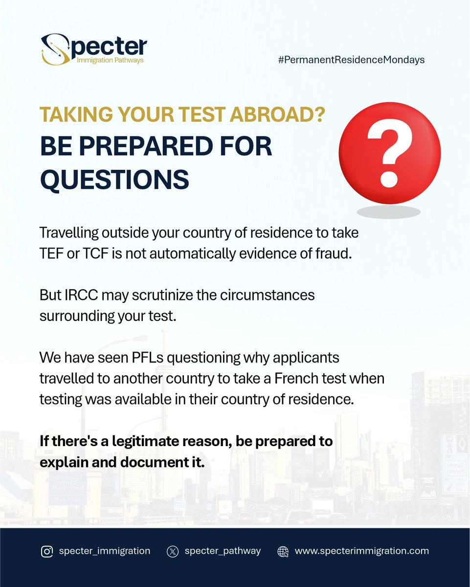 specter_pathway's tweet photo. That French TEF/TCF score could get you an ITA or a 5-year ban !

French can open the door to an ITA.

Fraud can make you inadmissible to Canada. https://t.co/v85FRIFzXG