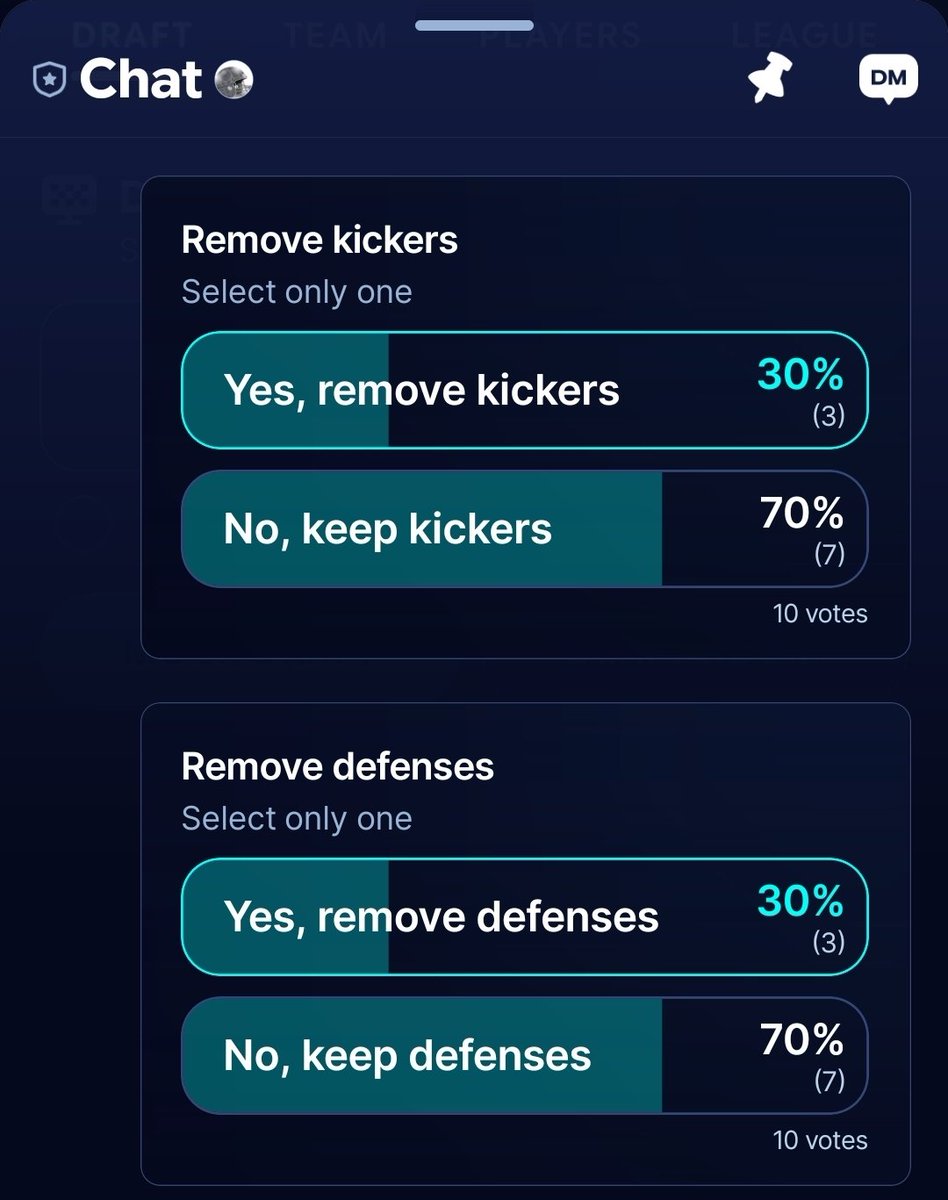 jfwowki45's tweet photo. @KyleM_FF I propose banning kickers and Def every year in my home league, every year these loser Casuals shoot it down 😭 https://t.co/vKPSTm4bg1