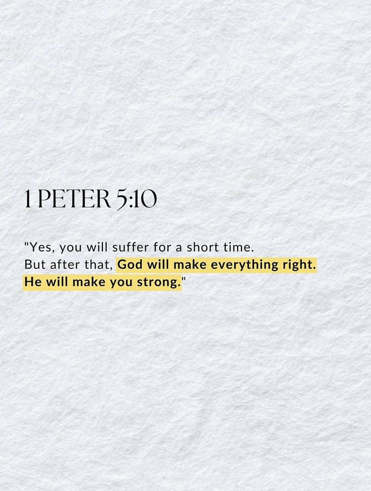 Jesuskingofki's tweet photo. "Yes, you will suffer for a short time. But after that, God will make everything right. He will make you strong." https://t.co/OJmU3WDyui