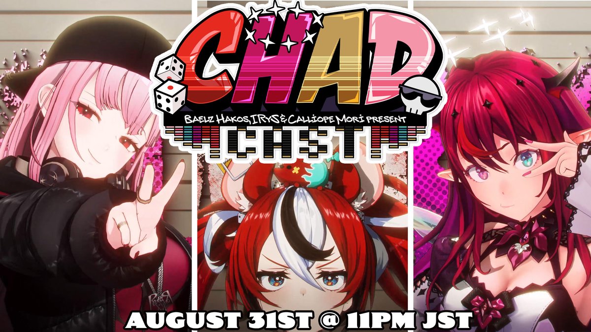 moricalliope's tweet photo. .✦ ݁˖!! CHADCAST RETURNS !!.✦ ݁˖

The CHADCast, a podcast about anything between 3 virtual girls, is returning on August 31st! 
Not only that, but with out very own theme song and music video!

Tune in to Mori's channel on the day!
@hakosbaelz @irys_en https://t.co/rtvUsGxvfy