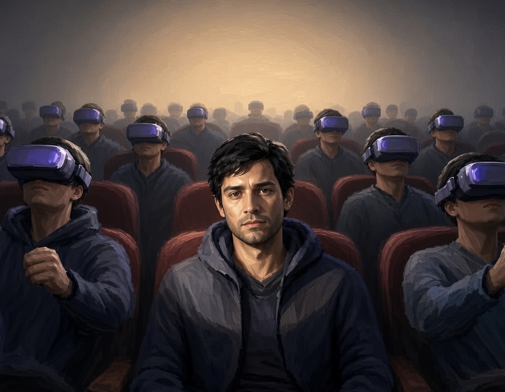 thesilverhermit's tweet photo. Imagine that you’re sitting in a movie theater, and everyone is so immersed in the film, that they forget that it’s not real life. Better yet, imagine that everyone there has virtual reality goggles on, and that they’re playing a video game, in which they work and earn money and invest, and many of them are getting rich in the game, buying themselves make believe mansions and make believe yachts.
And you’re the only one who took his goggles off, and remembers that this is not real life, that it’s just a game, and that the money they’re working so hard to accumulate will be worthless once the game is over. You try to wake people around you to the fact, but they push you back violently. “Leave me alone, man,” they say, “can’t you see I’m getting rich?”
Eventually the inevitable happens. The show is over, and the lights are turned on. Everyone removes their goggles and is heartbroken to discover that nothing was real, and that their mansions and yachts are gone.
This is where we are, folks. The game is almost over, and the lights are about to be turned on.
#gold #silver