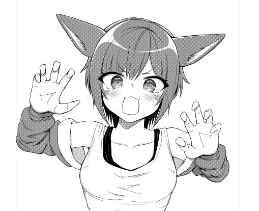 fmakira17's tweet photo. 塗りがトーン化できるのめちゃくちゃ楽しい、これがクリスタ…！ https://t.co/RumGjOmtpL