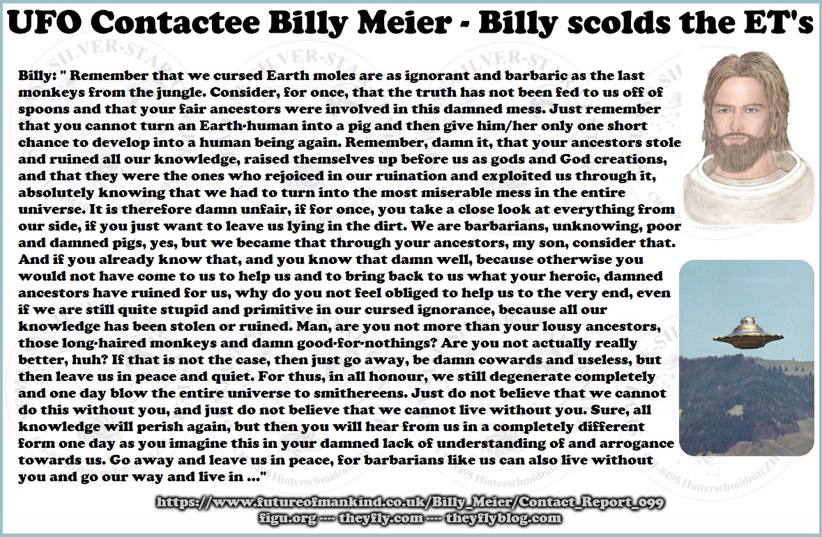 ThePlejaren's tweet photo. UFO Contactee Billy Meier - Billy scolds the ET's https://t.co/sxT0wXkFPv