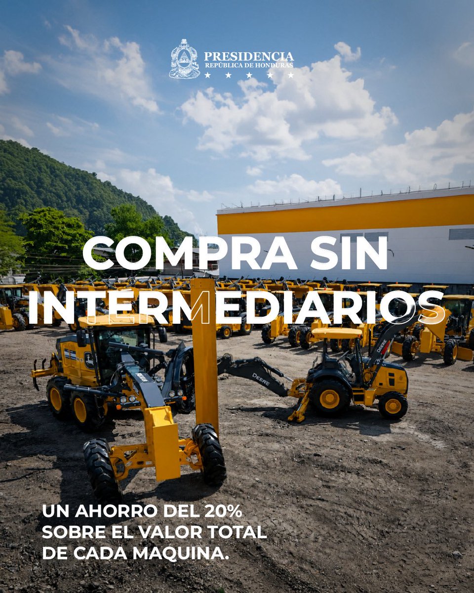 HectorOrdonezHN's tweet photo. Mañana comienza la primera entrega histórica de maquinaria pesada  a los municipios.

Son 129 equipos para 84 alcaldías en esta primera etapa, adquiridos mediante negociación directa con los fabricantes, sin intermediarios.

Pero lo importante es que cada una de estas máquinas estará donde la gente la necesita y además donde su uso pueda ser supervisado.

Una promesa de campaña del presidente, @TitoAsfuraPHN que se cumple a los  7 meses de gobierno.