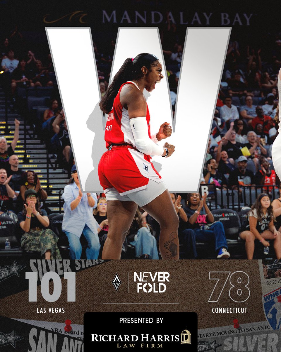 LVAces's tweet photo. This dub's for the San Antonio Stars 🤩

Presented by @RAHLawFirm // #ALLINLV https://t.co/T95r9HhQVP