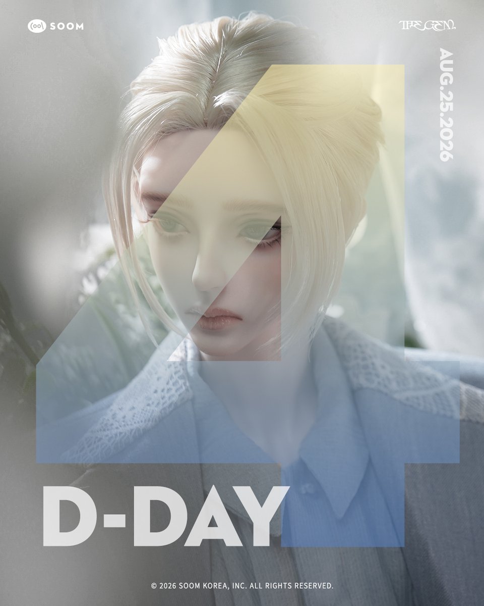 soomkorea's tweet photo. D-4
✅2026. 08. 25(Tue) 11AM KST
HYPER GEM75 Male
Helix will be released soon.
Thank you your interest.
#soom #thegem #hypergem #hg75 #bjd https://t.co/e49XR8PQQ4