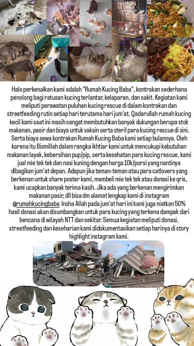 starfess's tweet photo. -star Bismillah all fandom yang mau sedekah donasi jumat berkah untuk para kucing rescue &amp; kucing korban bencana gempa di NTT bisa scan qris ini. Update lengkap di ig rumahkucingbaba Jazakallah khairan🙏https://t.co/RG2IqVskTs