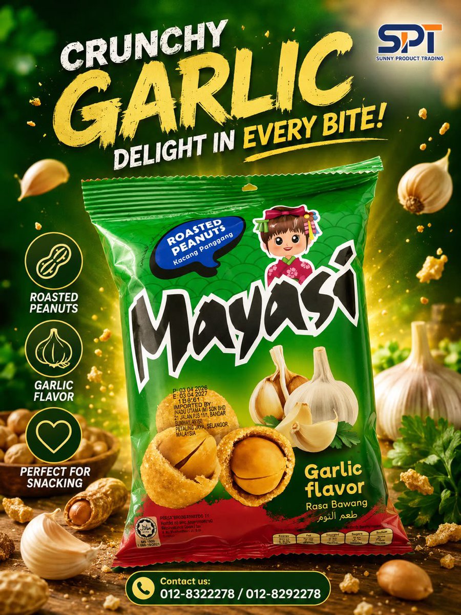 sunnyptrading's tweet photo. Crunchy, savoury &amp; full of garlic flavour! 🥜🧄

#Mayasi #GarlicPeanuts #SunnyProductTrading #SarawakSnacks #KuchingWholesale https://t.co/VGtQSLsKbd