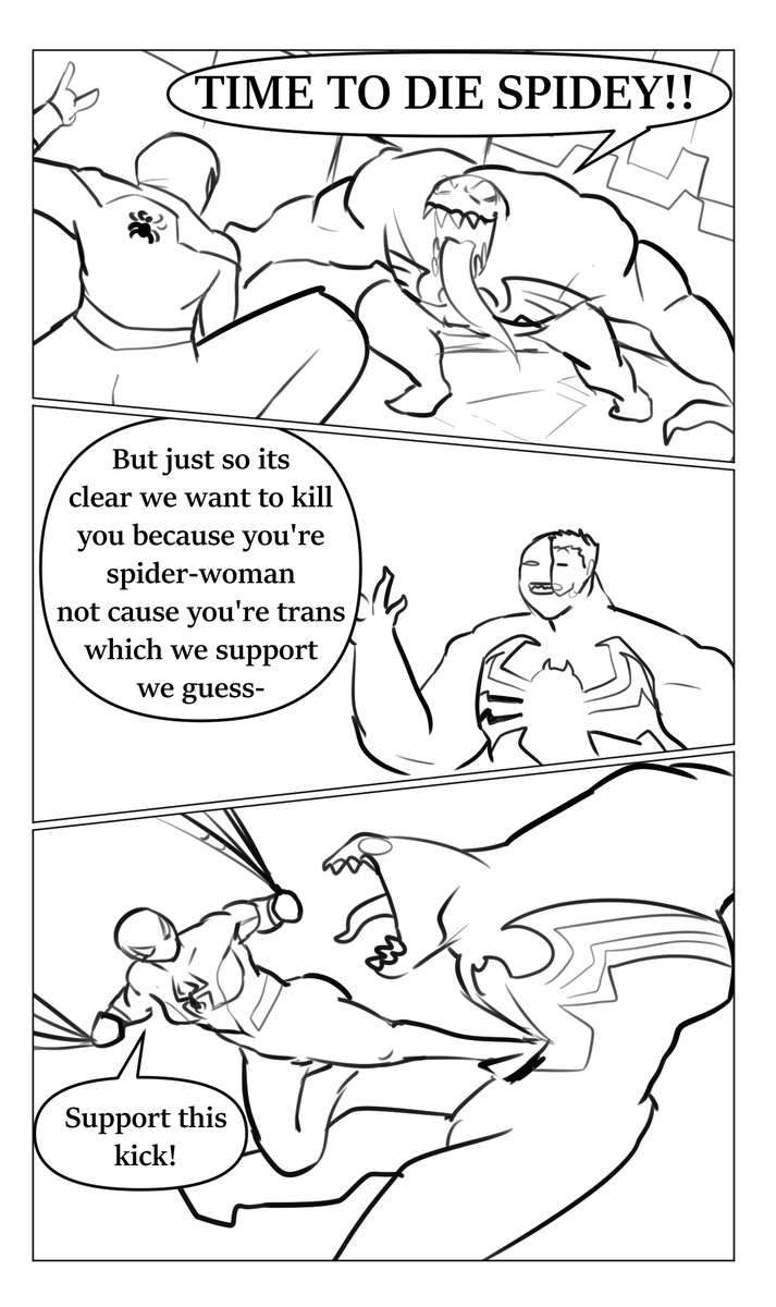 SndPlusA's tweet photo. Spider-Woman's rogues being so supportive is great (for creating an opening) https://t.co/BA6BGCMQsa