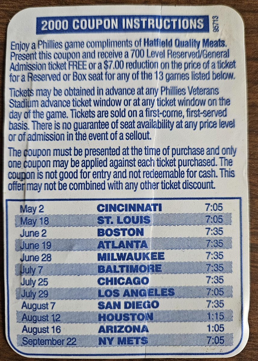 ben_is_like's tweet photo. checked these replies to confirm my fellow #olds still recall the late 90s/early 2000s era of phillies baseball, when the team was such dogshit—and the vet was regularly at ~20% capacity—that a $5 pack of hotdogs would come w a free 700 level ticket.. they didn’t let me down 🥹🫡 https://t.co/WIUrL3S0K5