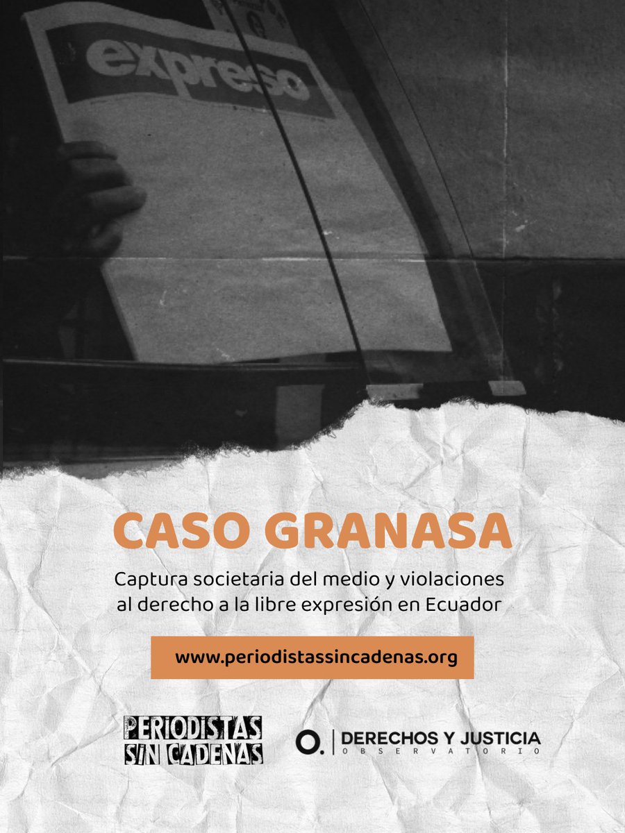 SinCadenasECU's tweet photo. En este reporte analizamos el deterioro de la libertad de expresión en #Ecuador y explicamos cómo el intento de captura societaria hacia Granasa y la compra de otros medios de comunicación son utilizados como un mecanismo para controlar sus líneas editoriales.

#Periodismo https://t.co/K7c5QVSam1