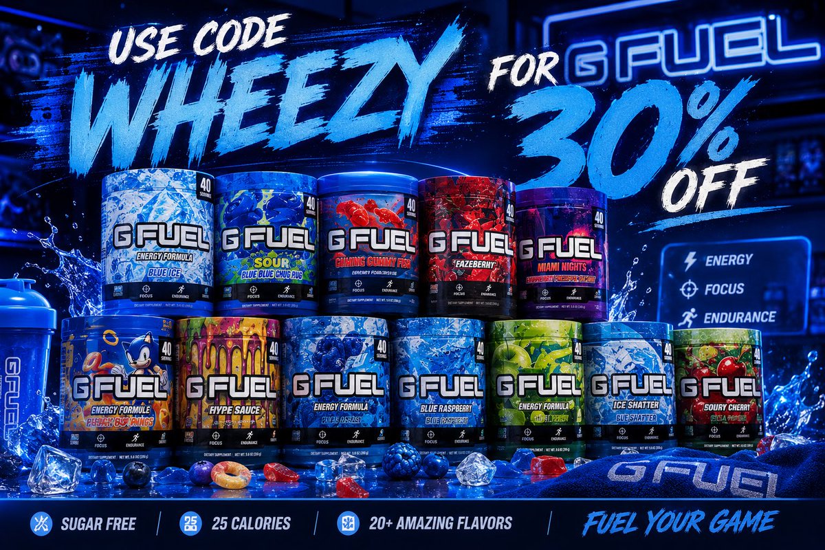 taewheezy_'s tweet photo. 🚨 NEW CODE ALERT 🚨

My G FUEL code is officially WHEEZY 😮‍💨🔥 @GFuelEnergy 

30% OFF go stock up! ⚡️🧃

👉 https://t.co/N12HsRJAbg

CODE: WHEEZY 🗣️💯 https://t.co/8nBDMPX9dF