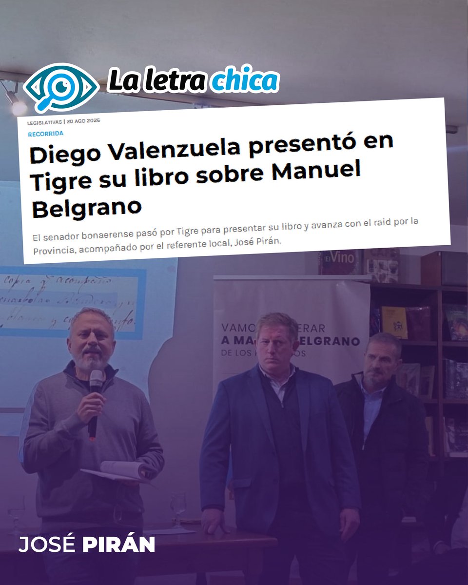 JosePiran_'s tweet photo. Organizamos en Tigre la presentación de “Belgrano, el primer liberal” y fue un gusto recibir a @dievalen para compartir sus ideas con los vecinos.

Gracias a La Letra Chica por reflejar el encuentro. 🇦🇷

https://t.co/tjXsbv5HbY https://t.co/51MeGRvy7u