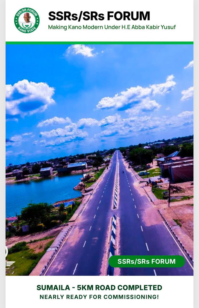 nkfulatan's tweet photo. SUMAILA 5KM ROAD IS NOW COMPLETEDโฆ NEARLY READY FOR COMMISSIONING!
#AbbaIsWorking #KanoFirst #ssrsrupdate https://t.co/mEXDfVV7X5