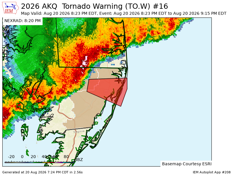 wxcast's tweet photo. AKQ issues Tornado Warning [tornado: RADAR INDICATED, hail: 0.00 IN] for Wicomico, Worcester [MD] till 9:15 PM EDT https://t.co/A2dGNZ33v9 https://t.co/cpGP4vaB3s
